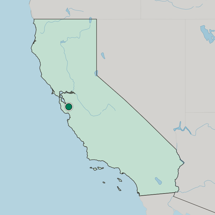 Map showing San Jose — In California