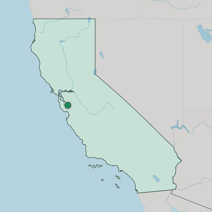 Map showing San Jose — In California