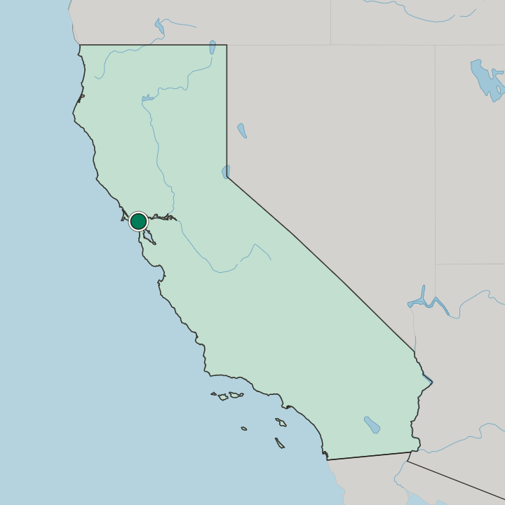 Map showing San Rafael — In California