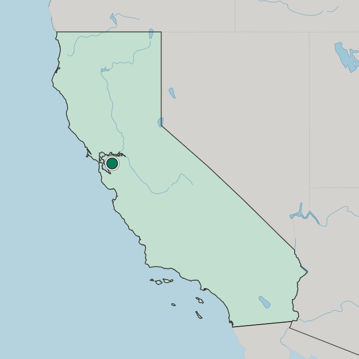 Map showing San Ramon — In California