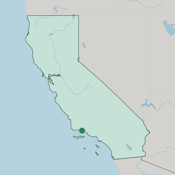 Map showing Santa Barbara — In California