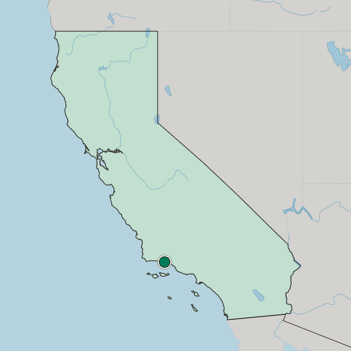 Map showing Santa Barbara — In California