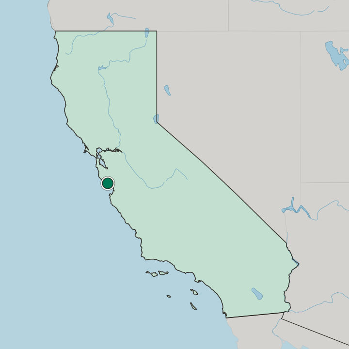 Map showing Santa Cruz — In California