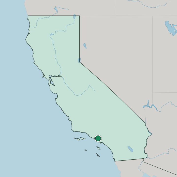 Map showing Santa Monica — In California