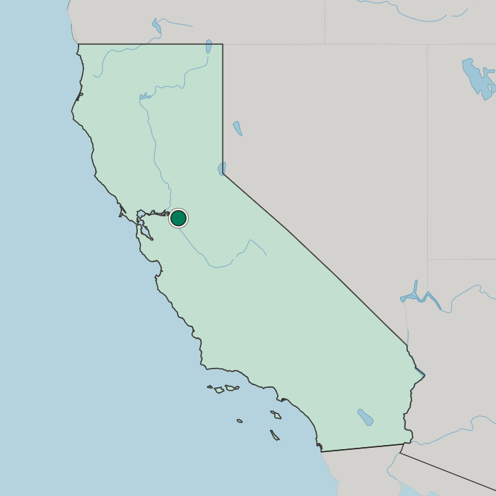 Map showing Stockton — In California