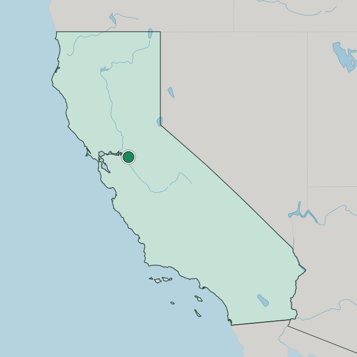 Map showing Stockton — In California