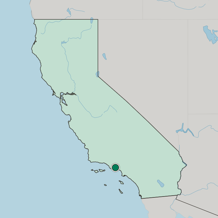 Map showing Thousand Oaks — In California