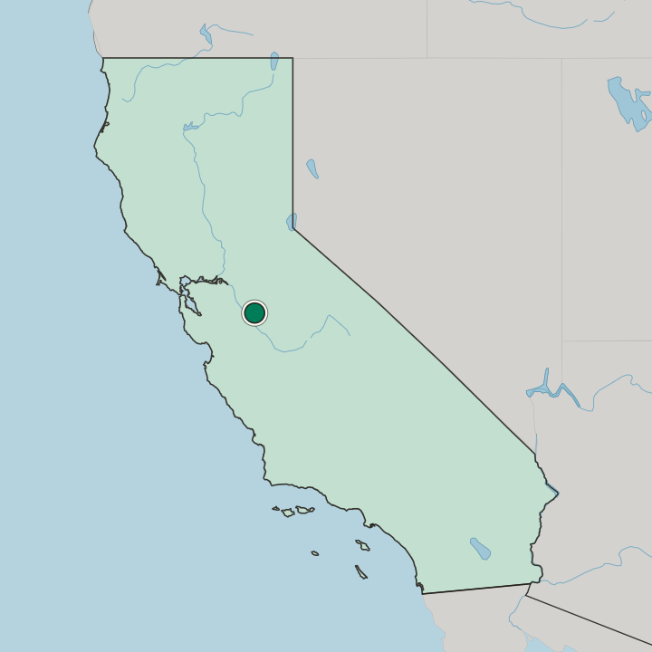 Map showing Turlock — In California