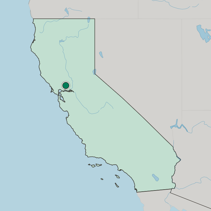Map showing Vacaville — In California