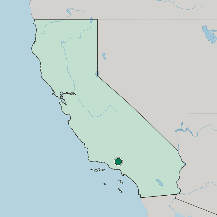 Map showing Valencia — In California