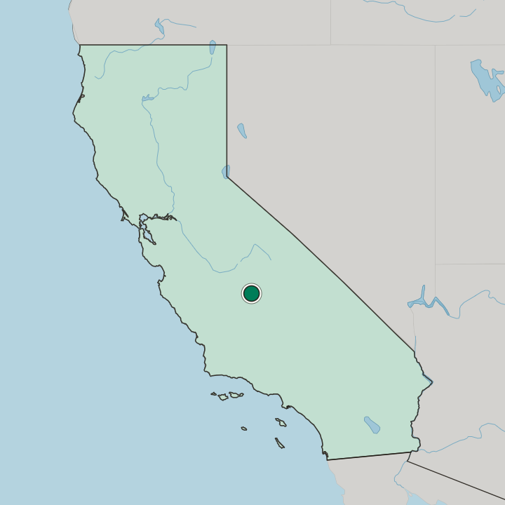 Map showing Visalia — In California