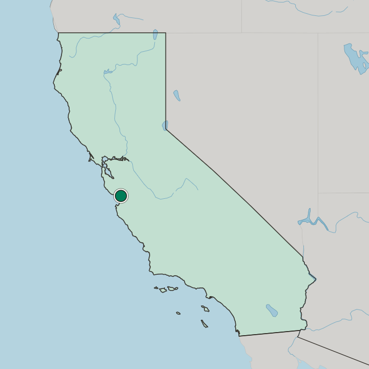 Map showing Watsonville — In California