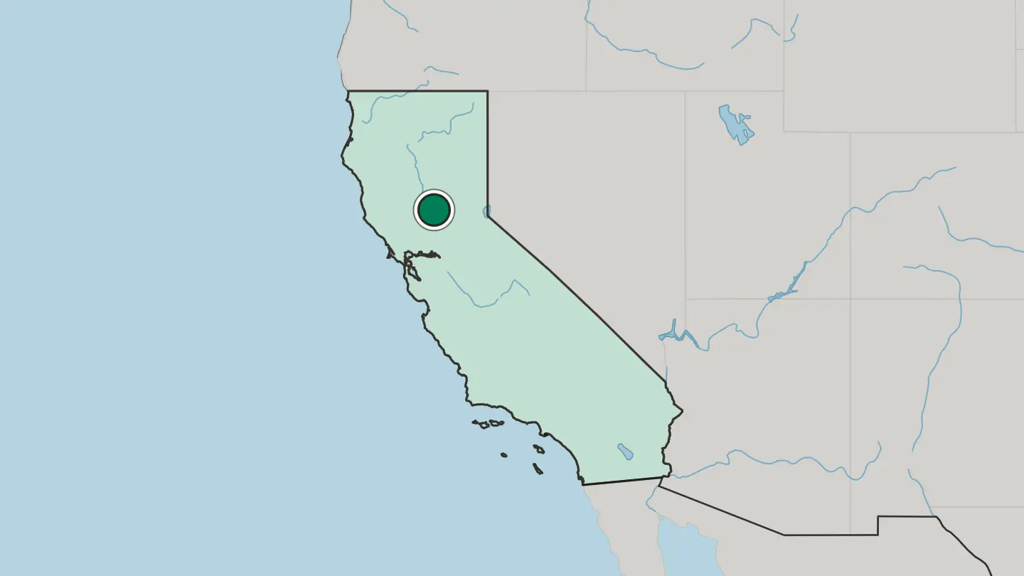 Map of Yuba City in United States