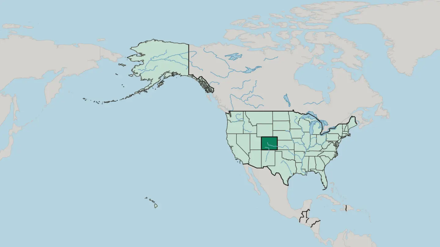 Map of Colorado in United States