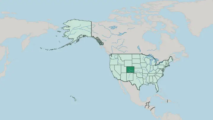 Map of Colorado in United States