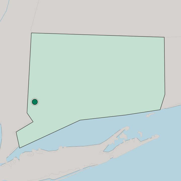 Map showing Danbury — In Connecticut
