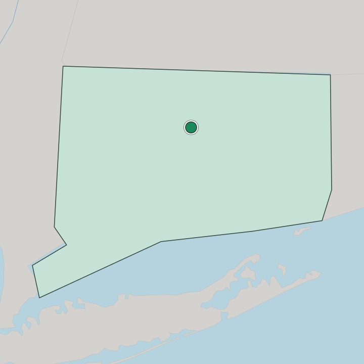 Map showing Hartford — In Connecticut