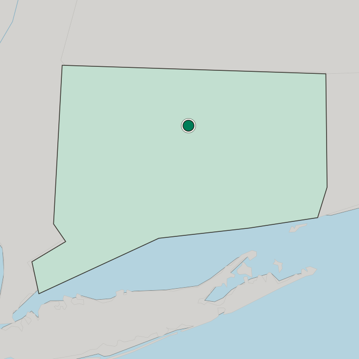 Map showing Hartford — In Connecticut