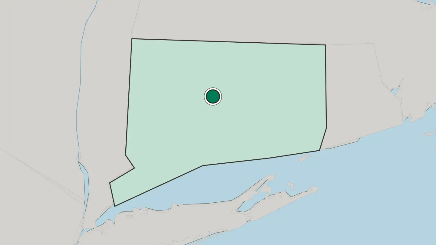 Map of New Britain in United States