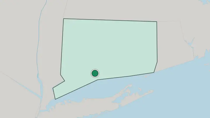 Map of New Haven in United States