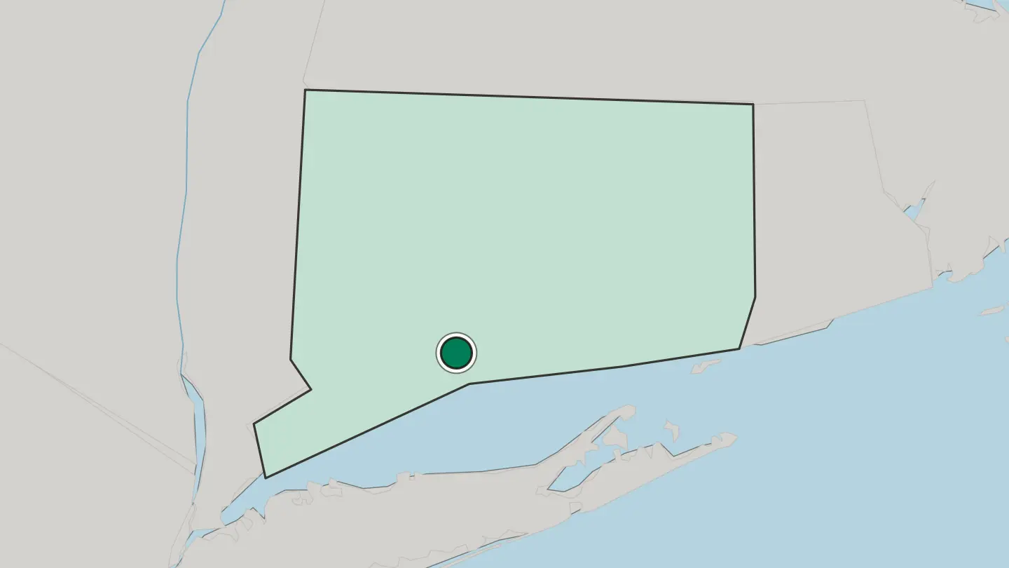 Map of New Haven in United States