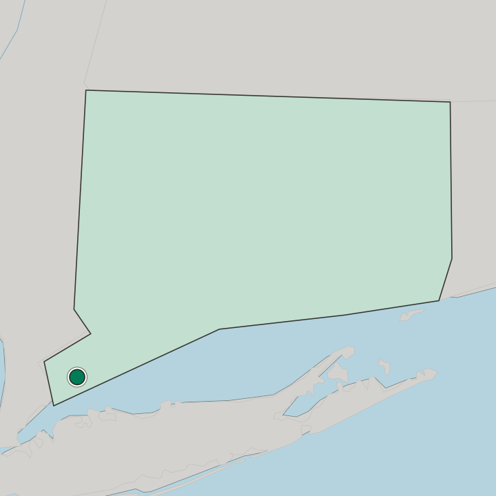 Map showing Stamford — In Connecticut