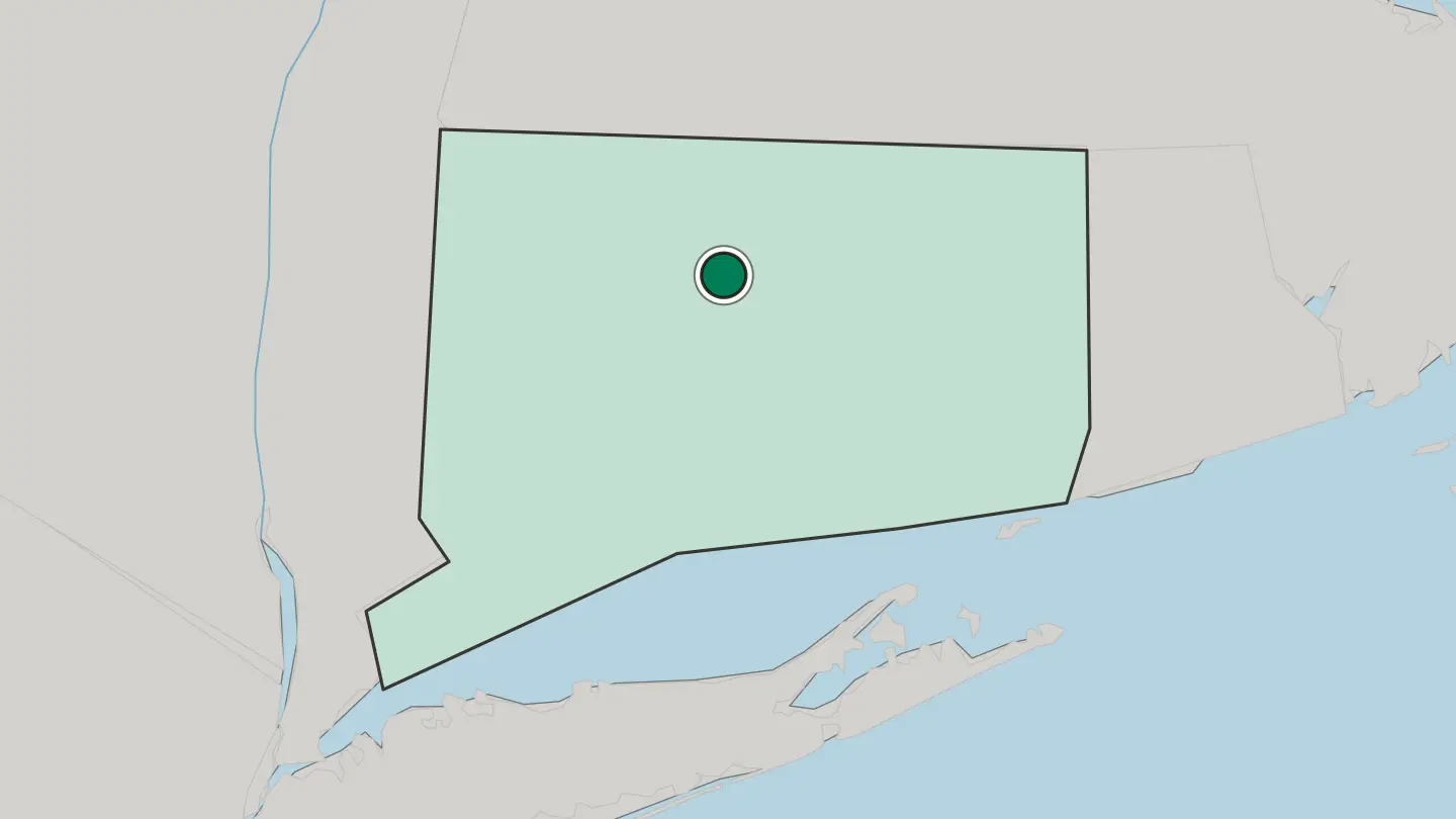 Map of West Hartford in United States