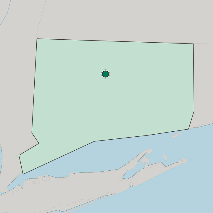 Map showing West Hartford — In Connecticut