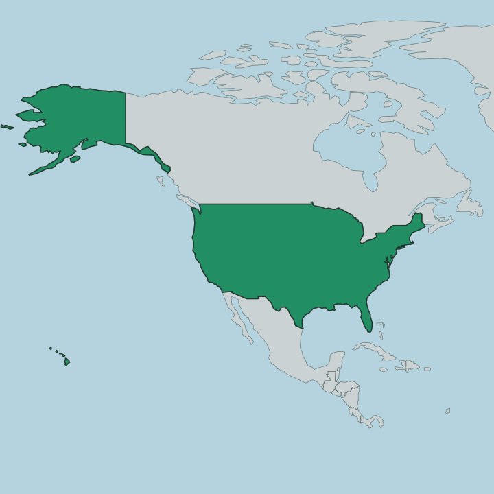 Map showing United States — In North America
