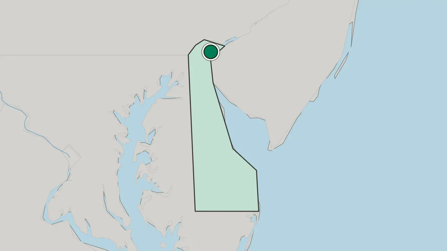 Map of Wilmington in United States