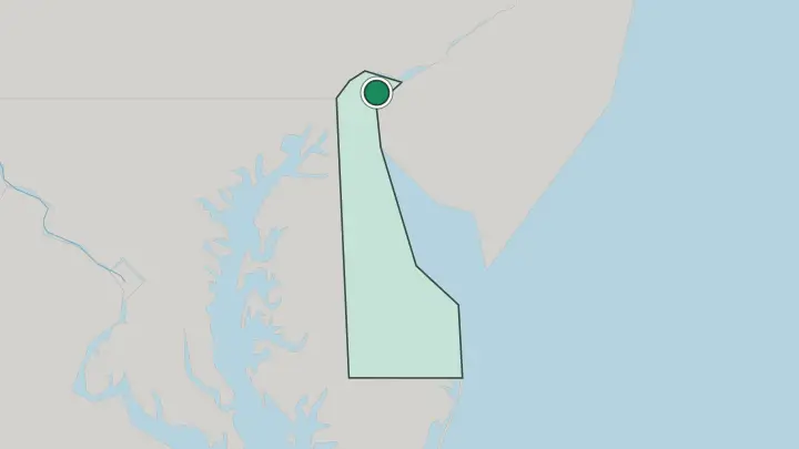 Map of Wilmington in United States