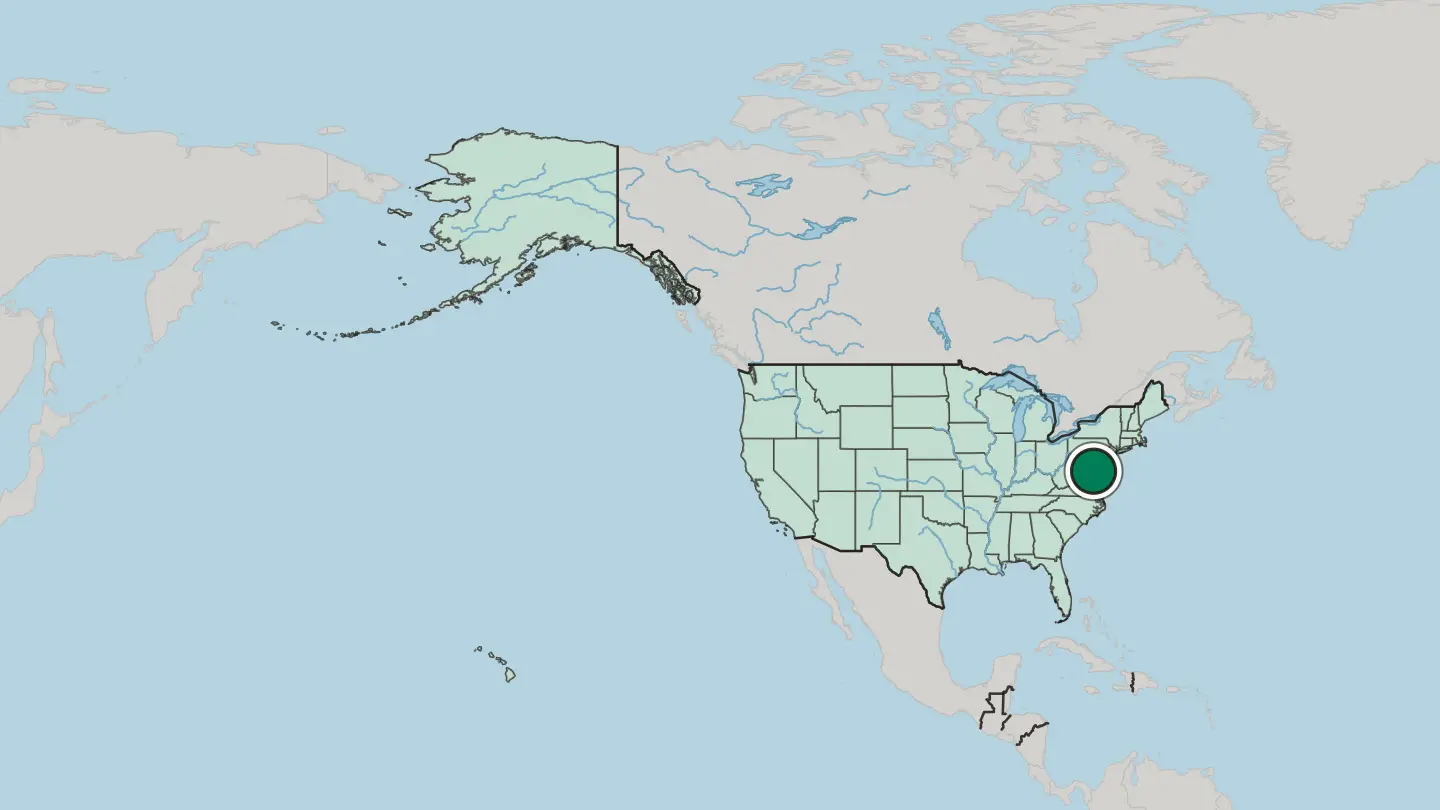 Map of Washington in United States