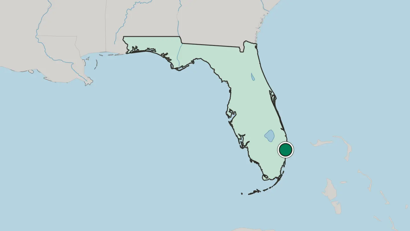 Map of Boca Raton in United States