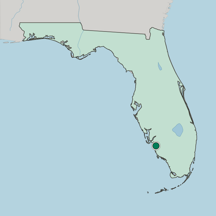 Map showing Bonita Springs — In Florida