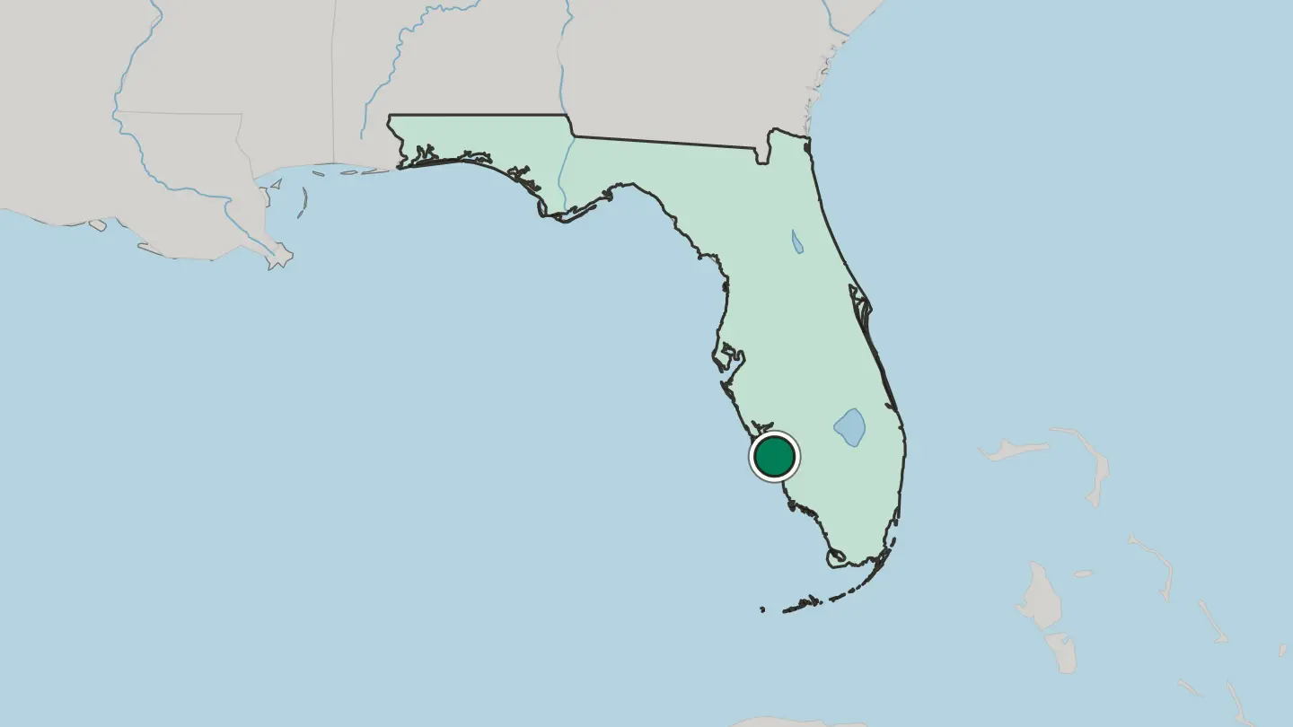 Map of Cape Coral in United States