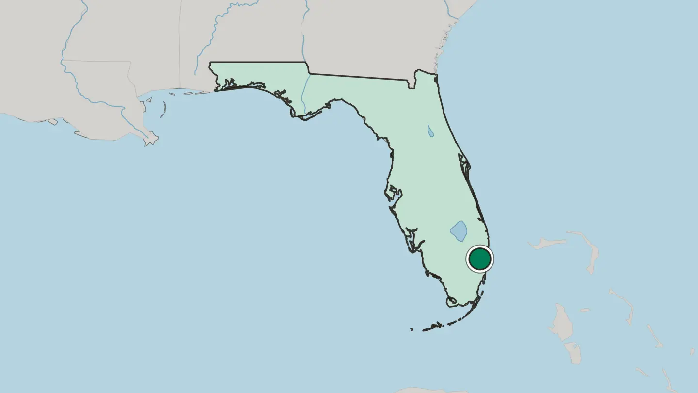 Map of Coral Springs in United States