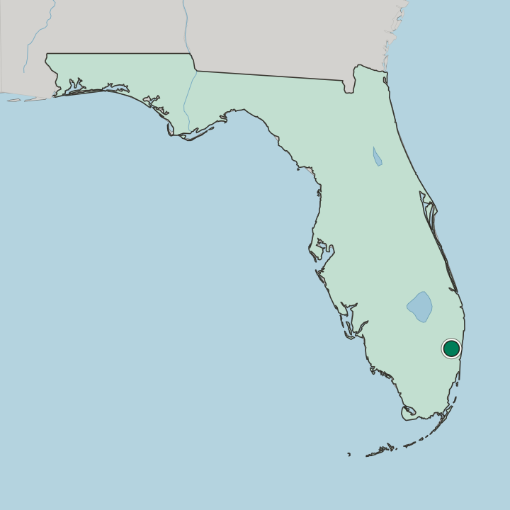 Map showing Coral Springs — In Florida