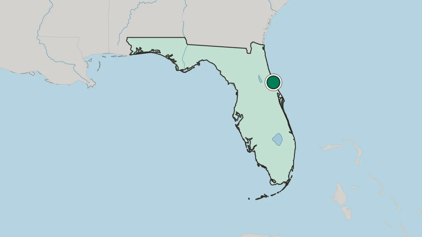Map of Daytona Beach in United States