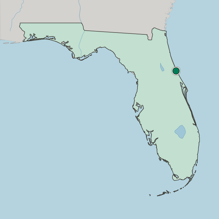 Map showing Daytona Beach — In Florida