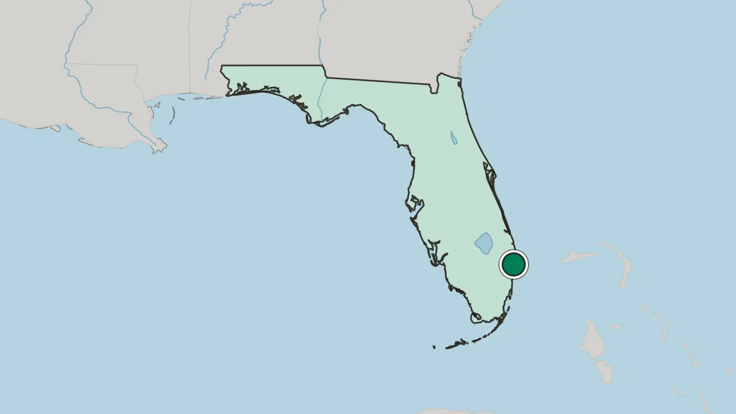 Map of Delray Beach in United States