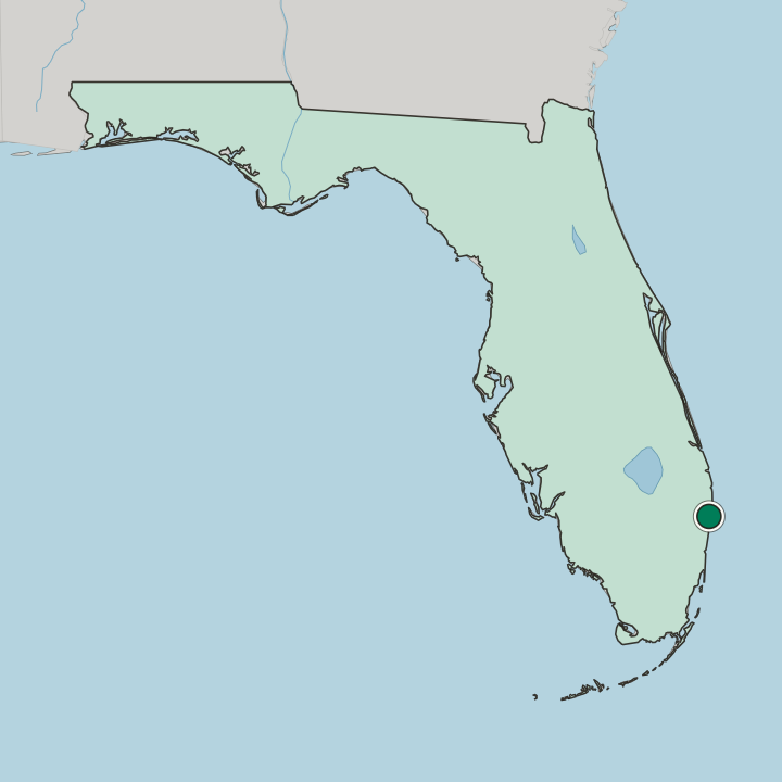 Map showing Delray Beach — In Florida