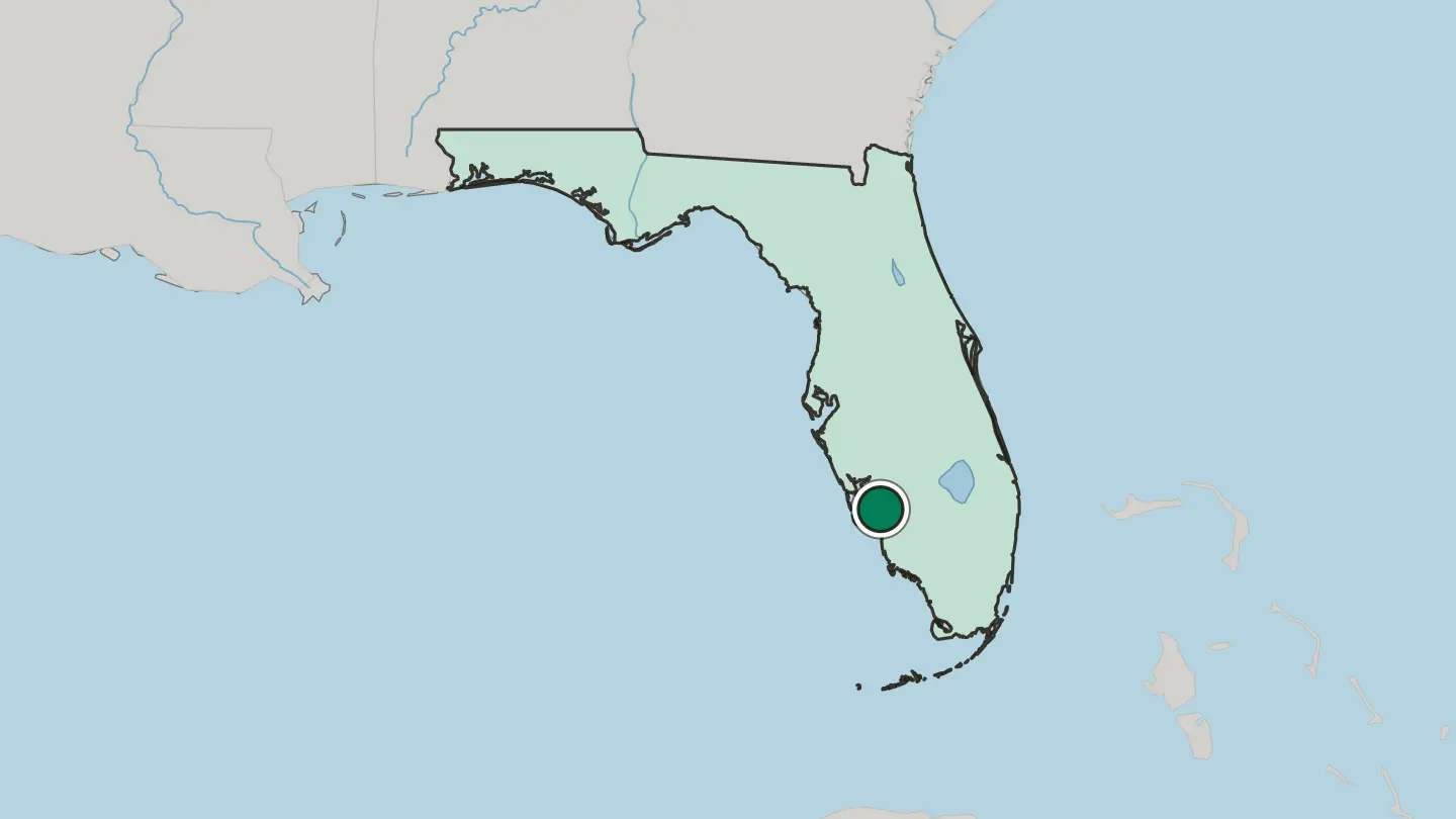 Map of Fort Myers in United States