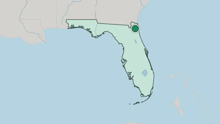 Map of Jacksonville in United States