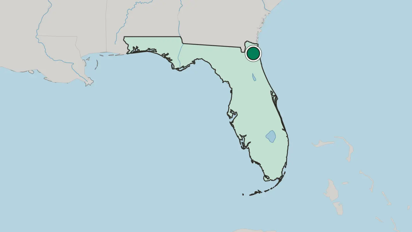Map of Jacksonville in United States