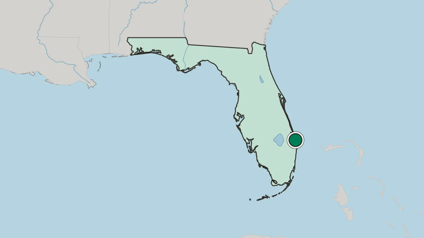 Map of Jupiter in United States