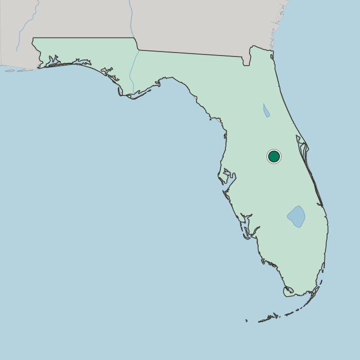 Map showing Kissimmee — In Florida