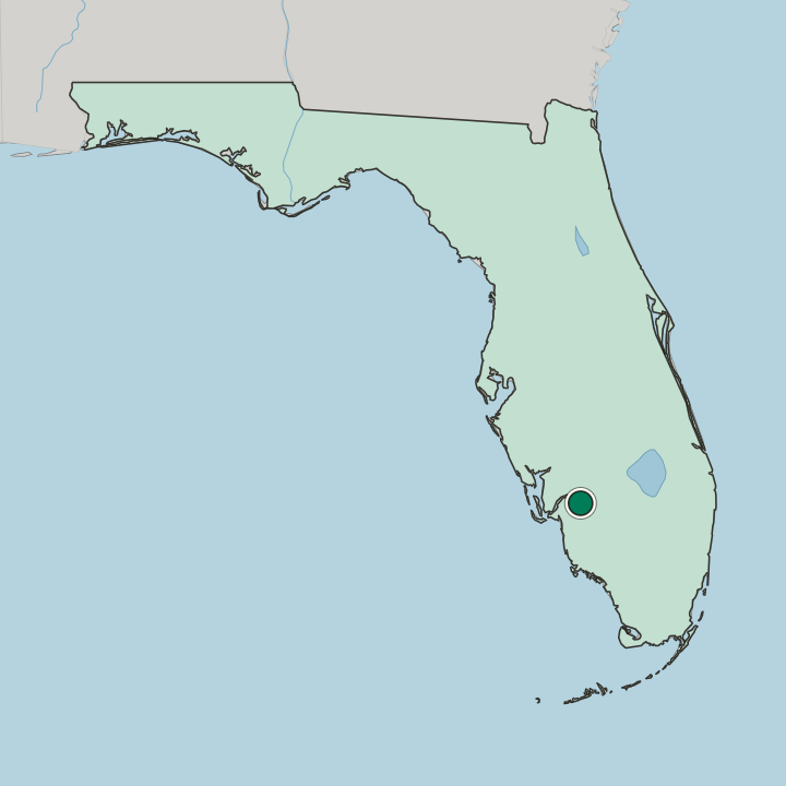 Map showing Lehigh Acres — In Florida