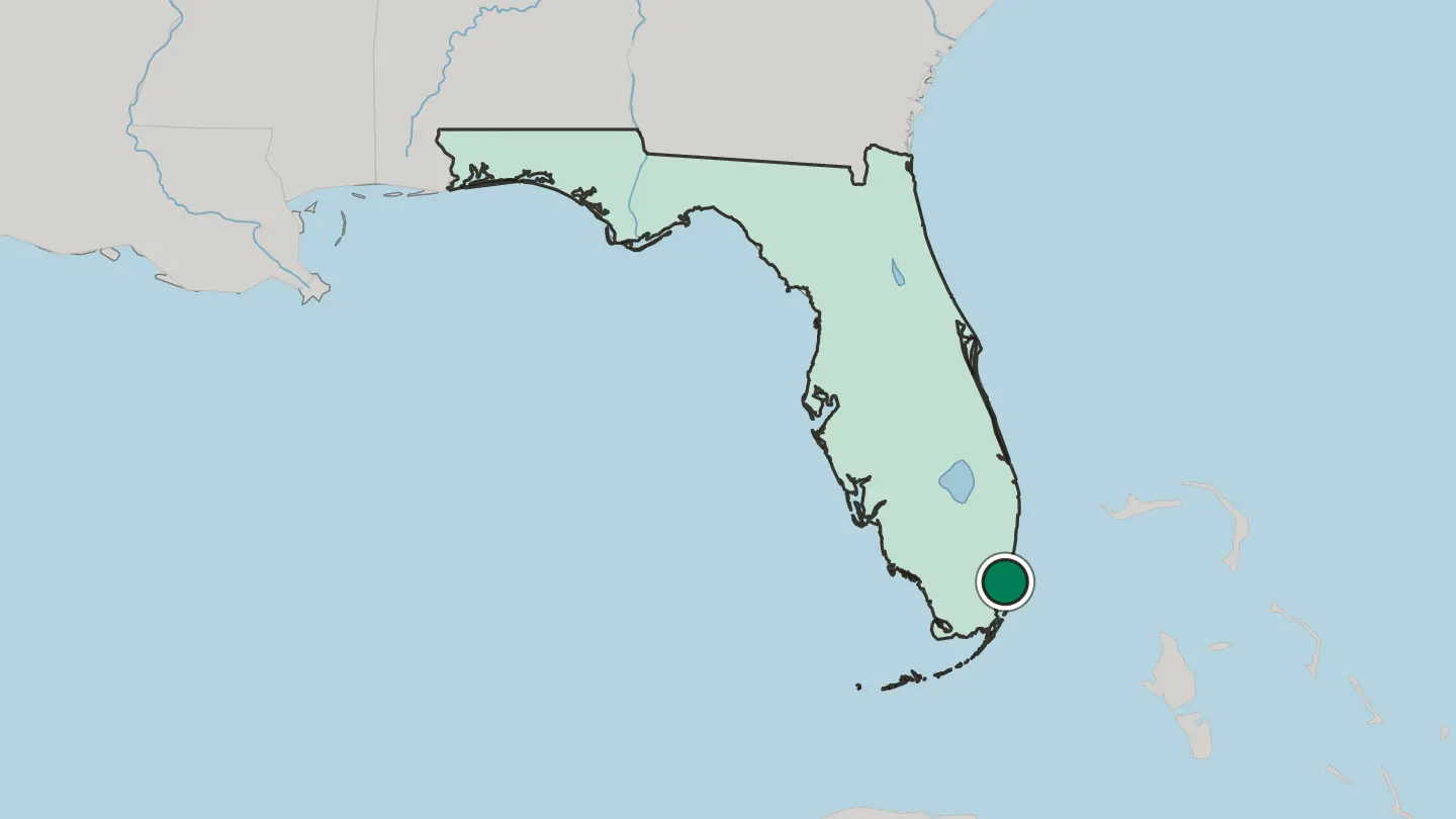 Map of Miami in United States