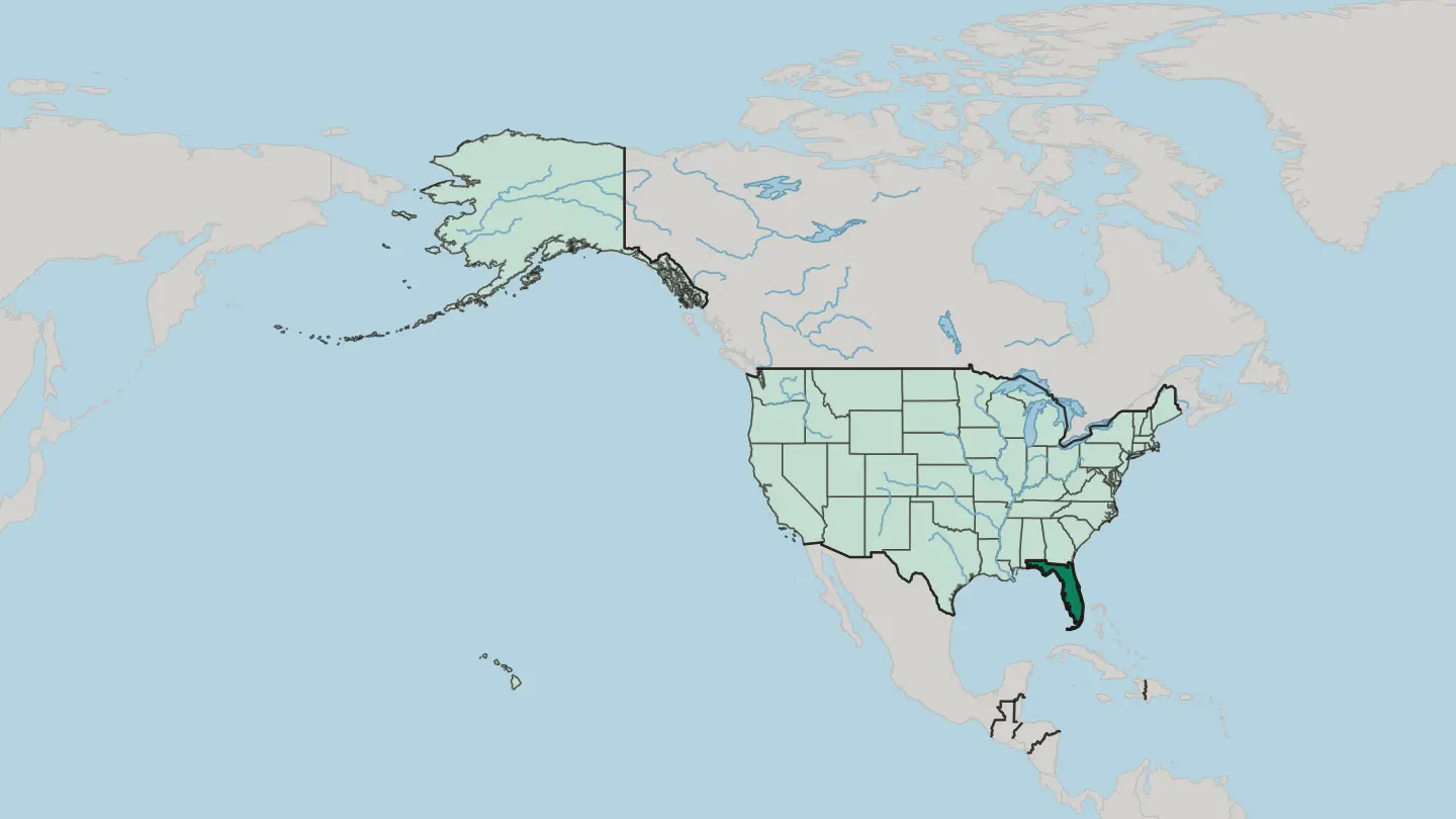 Map of Florida in United States