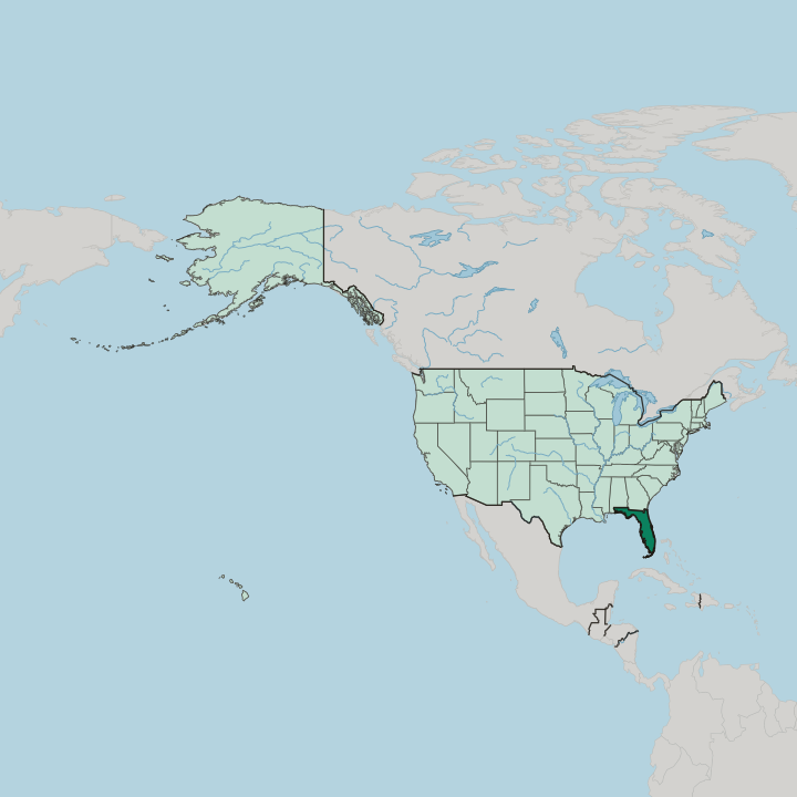 Map showing Florida — In United States